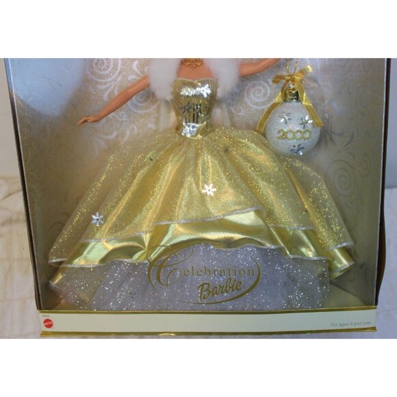 2000 Hallmark Special Edition Celebration Barbie Holiday Gold New Years 28269 - Picture 3 of 9